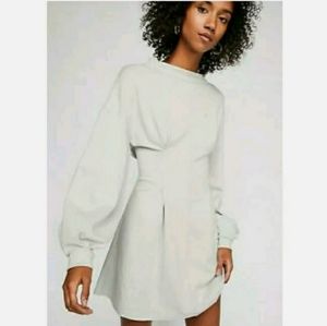 Free People Bea Gray Mini Sweater Dress.